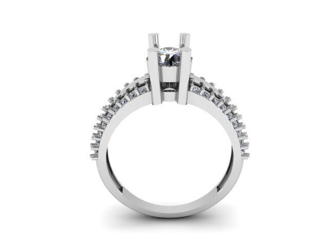Modern Solitaire Engagement Ring 3D print model_4