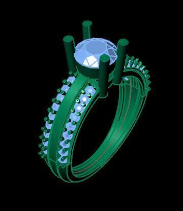 Modern Solitaire Engagement Ring 3D print model_9