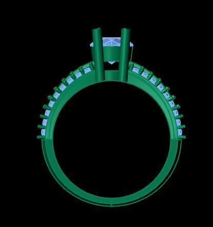 Modern Solitaire Engagement Ring 3D print model_11