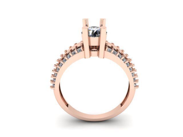 Modern Solitaire Engagement Ring 3D print model_5
