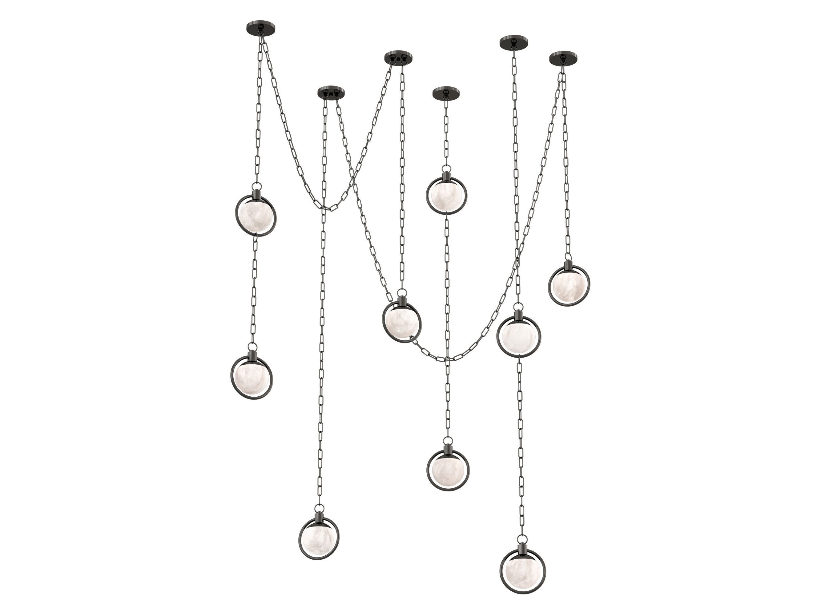 Alabaster Chandelier 3D model_4