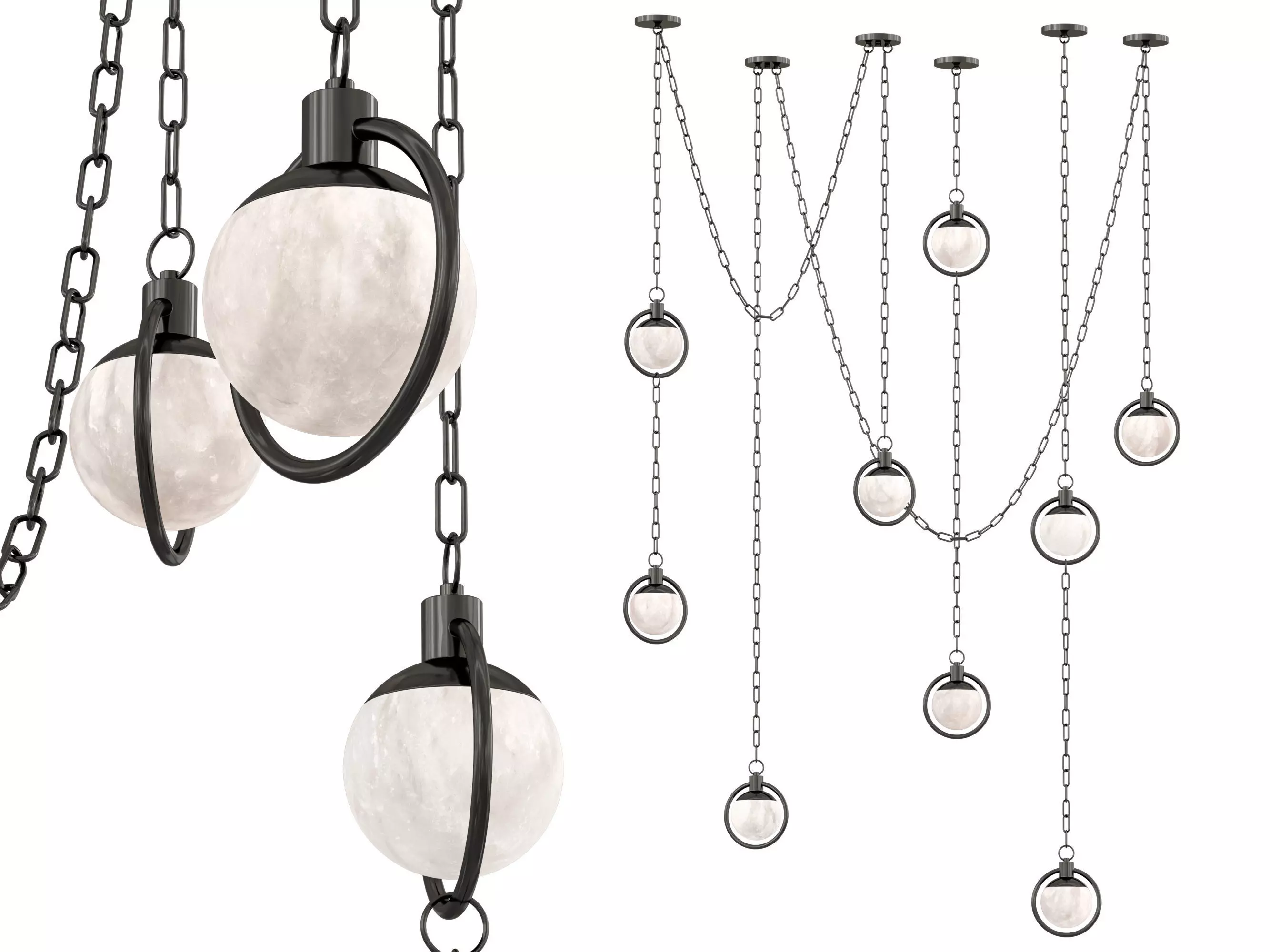 Alabaster Chandelier 3D model_0