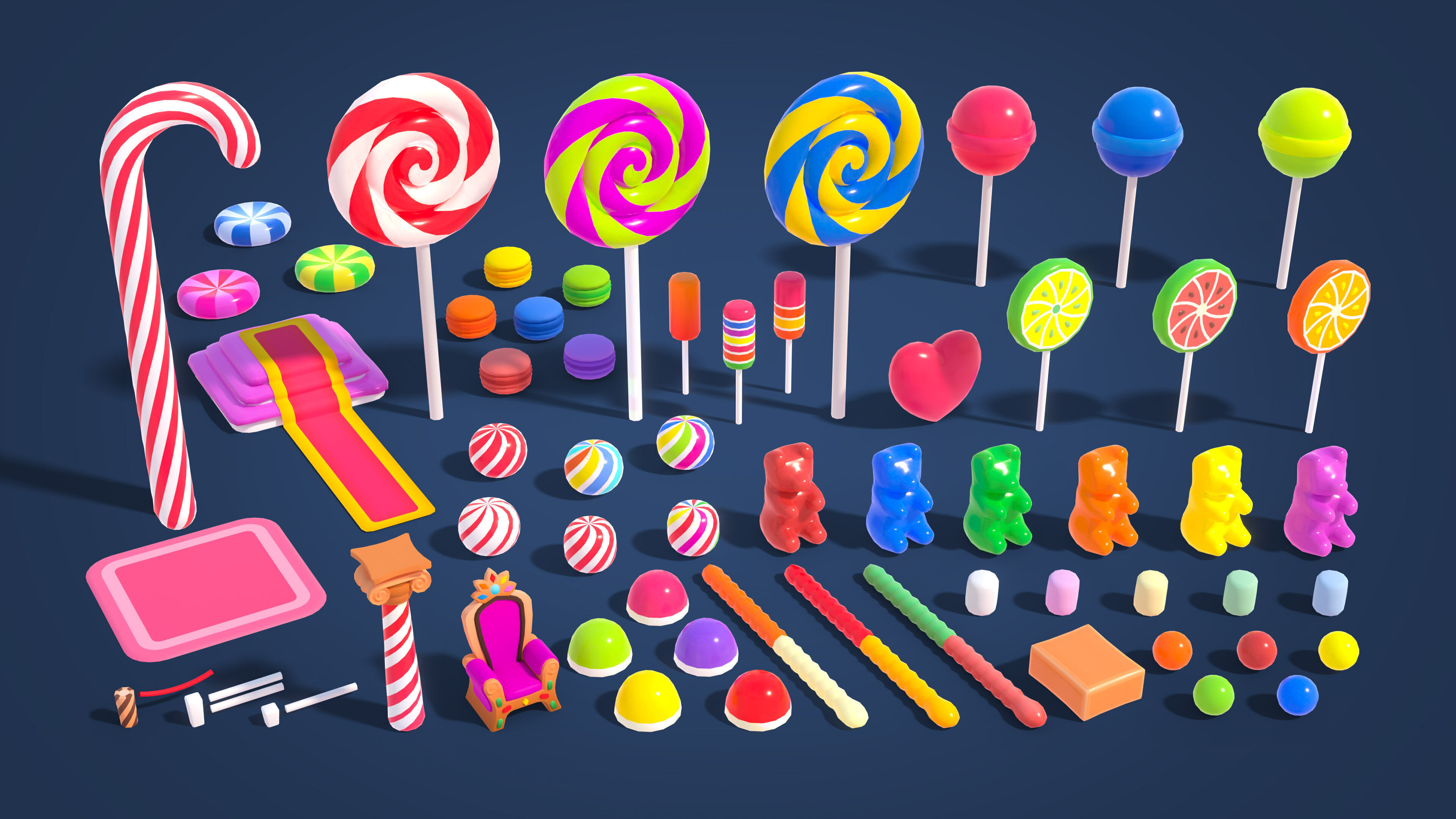 Sweet Land Low-poly 3D model_35