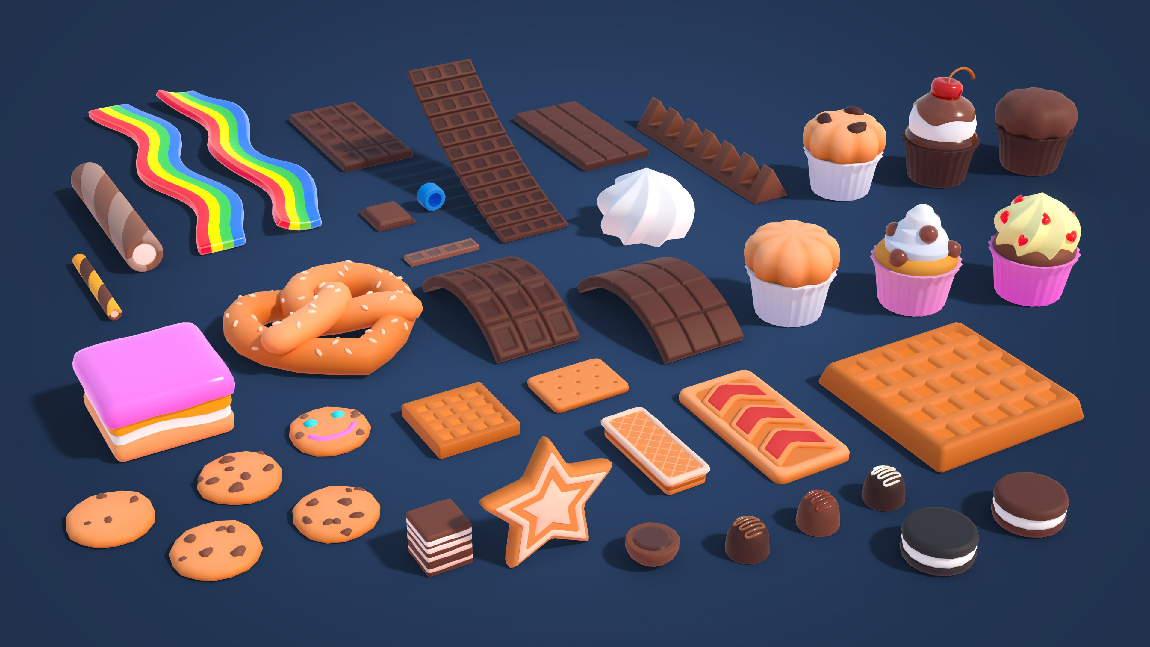 Sweet Land Low-poly 3D model_36