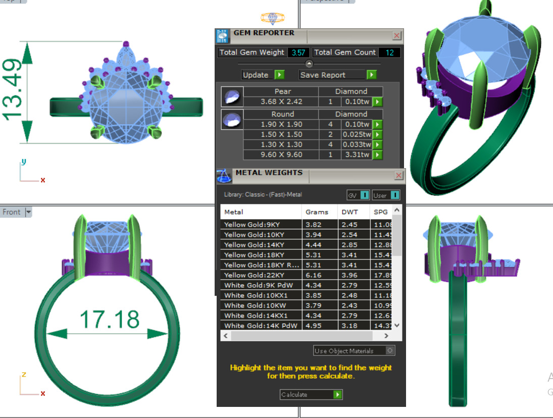ROUND DIAMOND RING -CAD-192 3D model_15