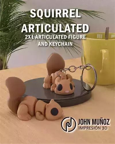 Squirrel Articulated Keychain and 3D Figure