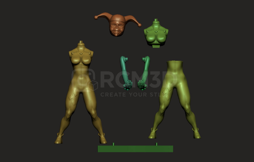 Harley Quinn joystick holder  3D print model_3