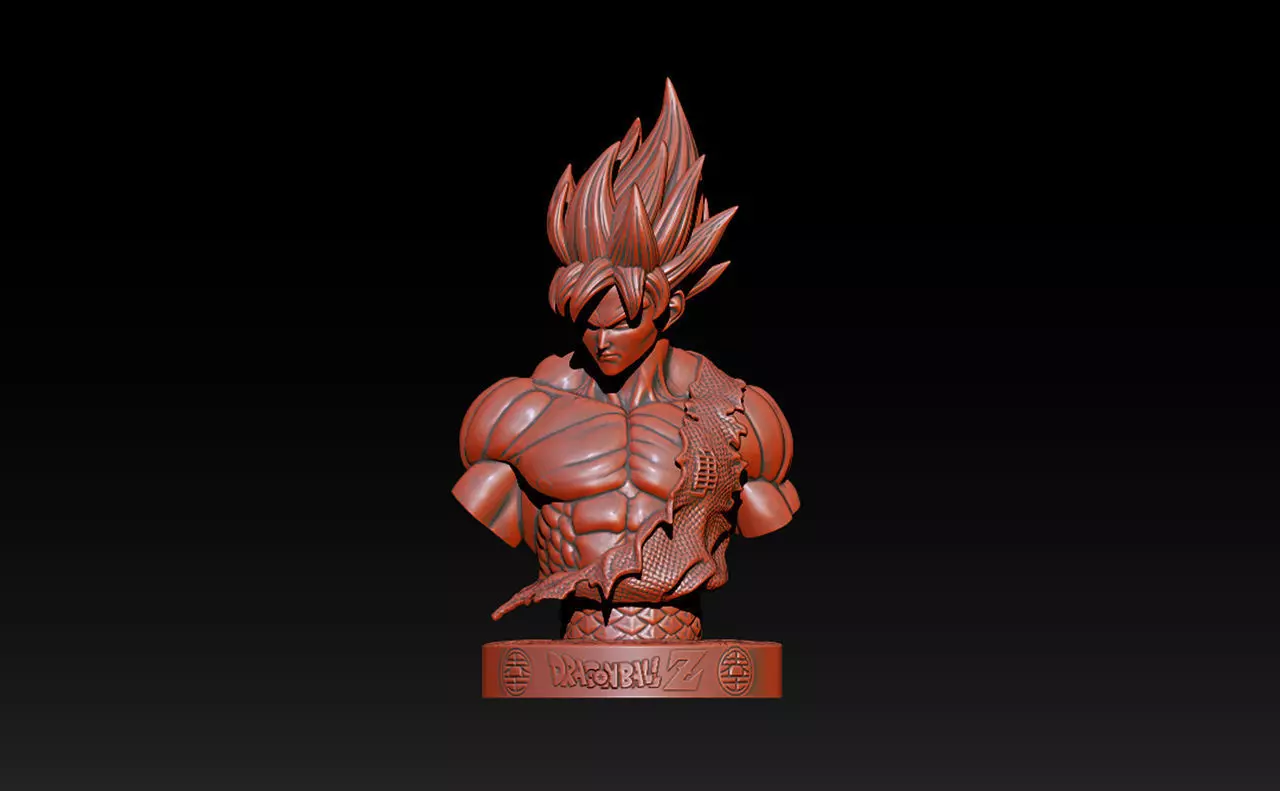 Classic Goku Bust 3D Printable Model 3D print model