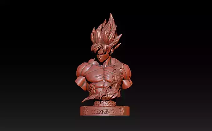 Classic Goku Bust  3D Printable Model 