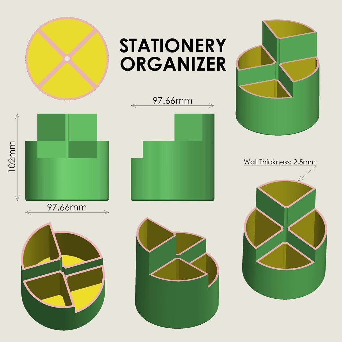 Stationery Organizer 3D print model_4