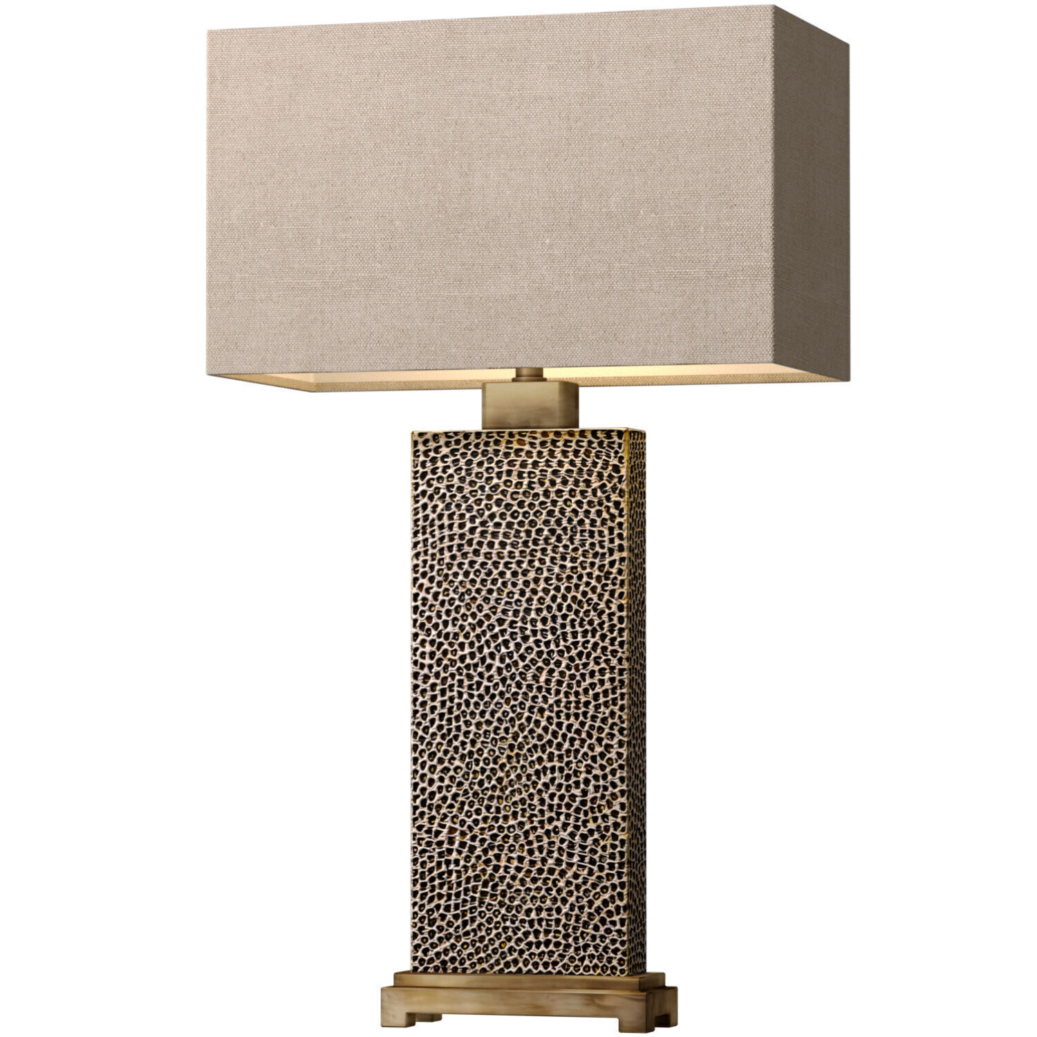 Modern Metal Tall Canfield Bronze Nightstand Art Deco Table Lamp 3D model_1