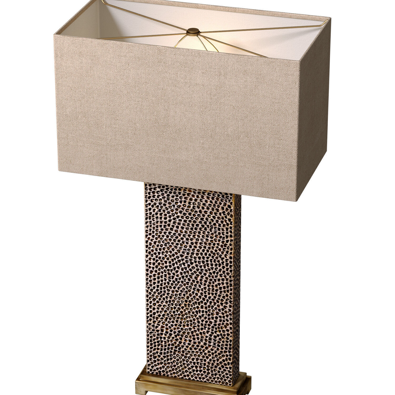 Modern Metal Tall Canfield Bronze Nightstand Art Deco Table Lamp 3D model_2