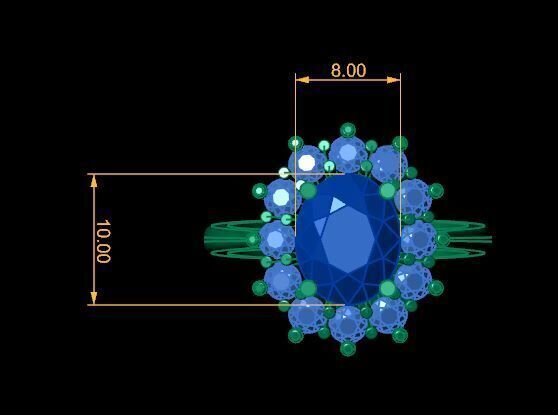 Ruby And Diamonds Ring  3D print model_18