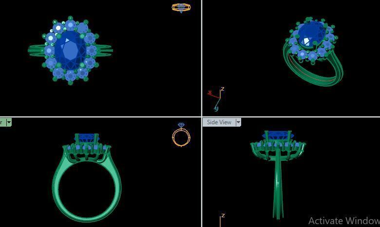 Ruby And Diamonds Ring  3D print model_17