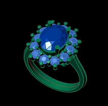 Ruby And Diamonds Ring  3D print model_13