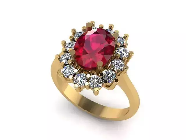 Ruby And Diamonds Ring 