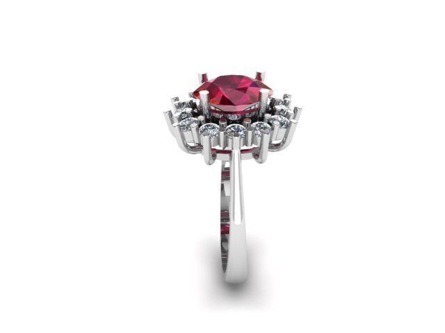 Ruby And Diamonds Ring  3D print model_10