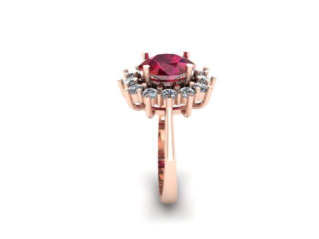 Ruby And Diamonds Ring  3D print model_11