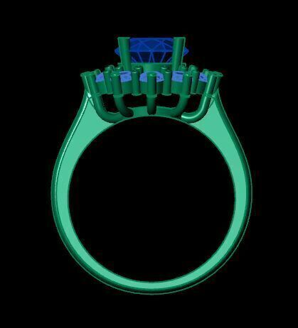 Ruby And Diamonds Ring  3D print model_15