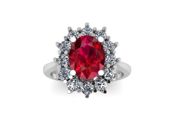 Ruby And Diamonds Ring  3D print model_4