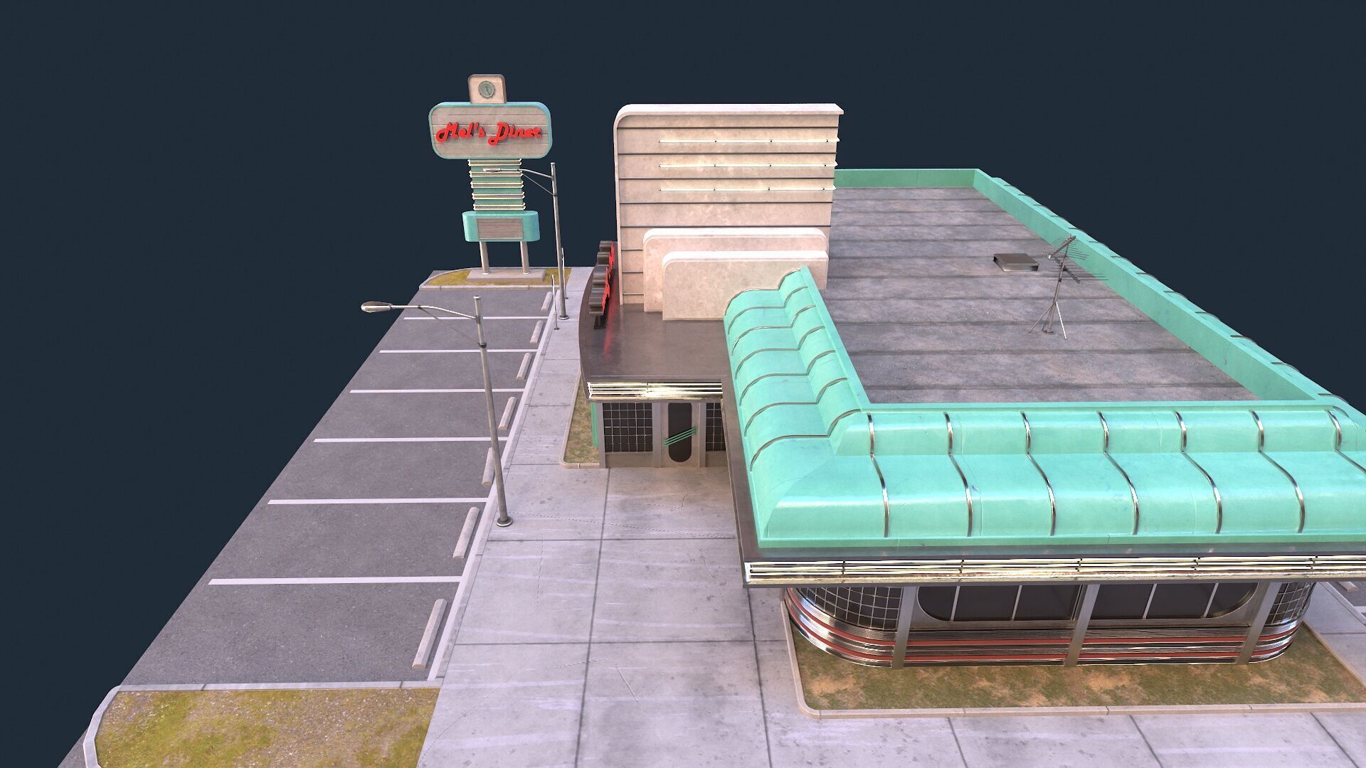 American Diner Low-poly 3D model_6