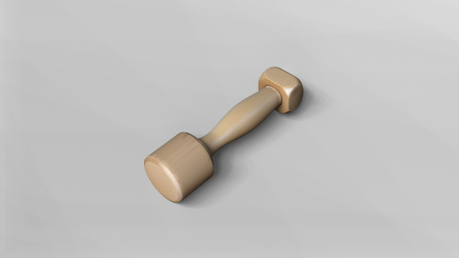 Realistic Wooden Dumbbell 3D Model 3D model_4