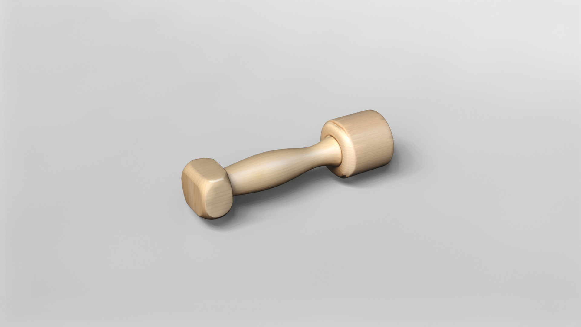 Realistic Wooden Dumbbell 3D Model 3D model_2