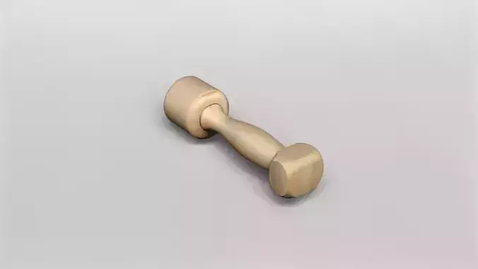 Realistic Wooden Dumbbell 3D Model