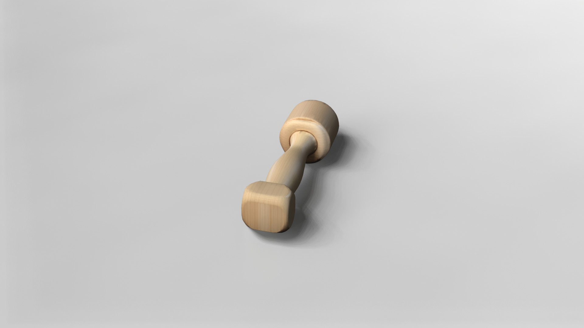 Realistic Wooden Dumbbell 3D Model 3D model_1