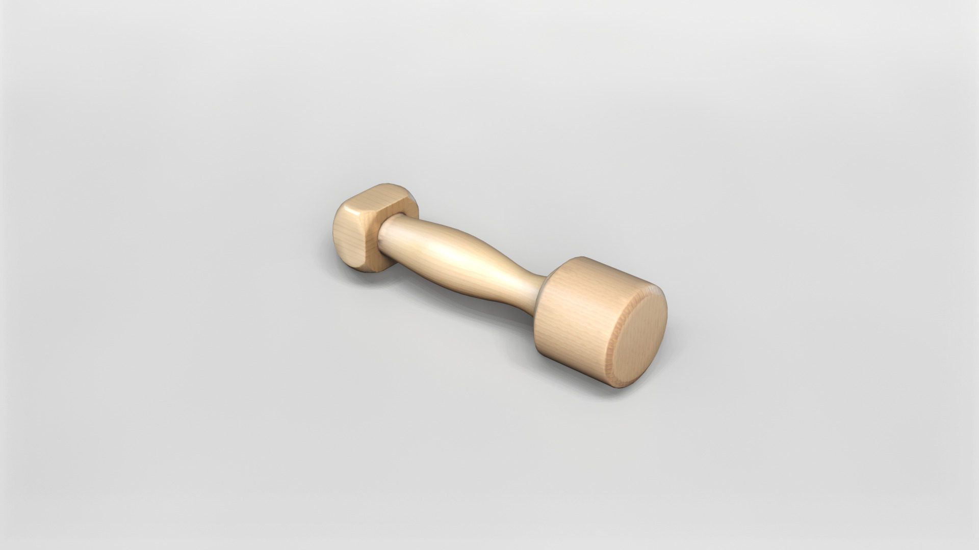 Realistic Wooden Dumbbell 3D Model 3D model_3