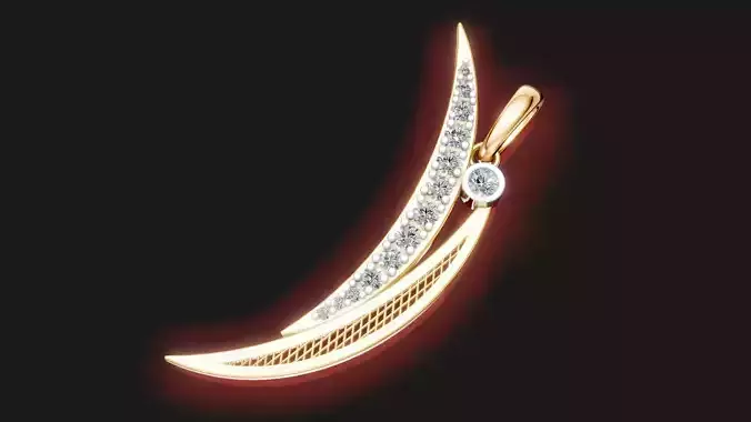 Elegant Halfmoon Diamond Pendant