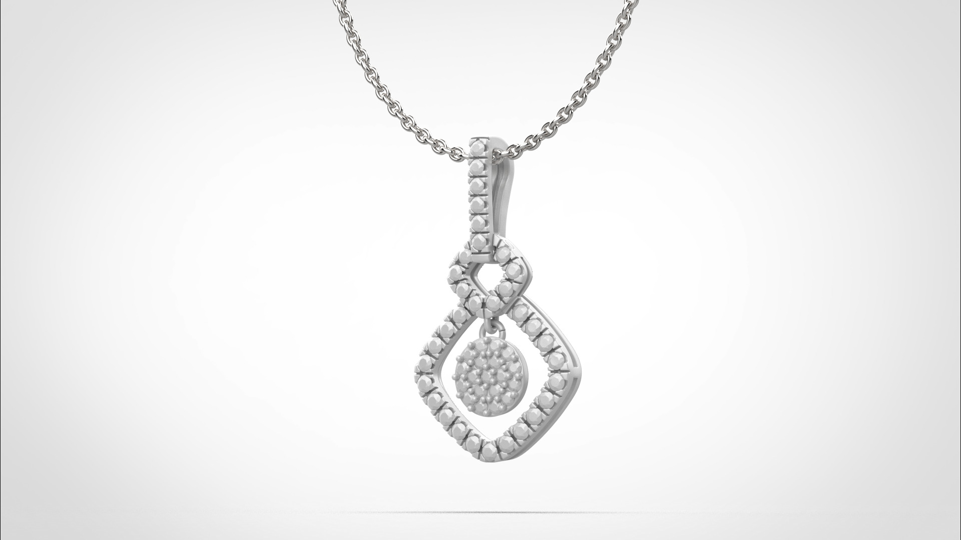PE05 Classic Solitaire Pendant half ct CAD STL 18K 3g 3D print model_25