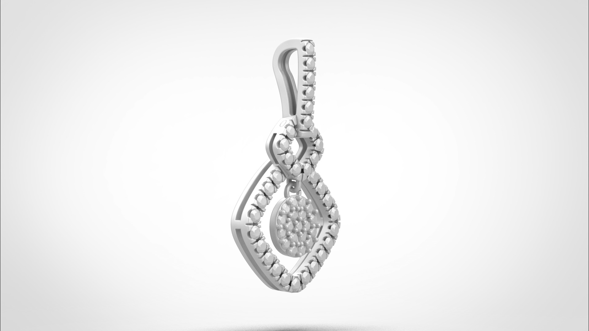 PE05 Classic Solitaire Pendant half ct CAD STL 18K 3g 3D print model_31