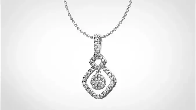 PE05 Classic Solitaire Pendant half ct CAD STL 18K  3g