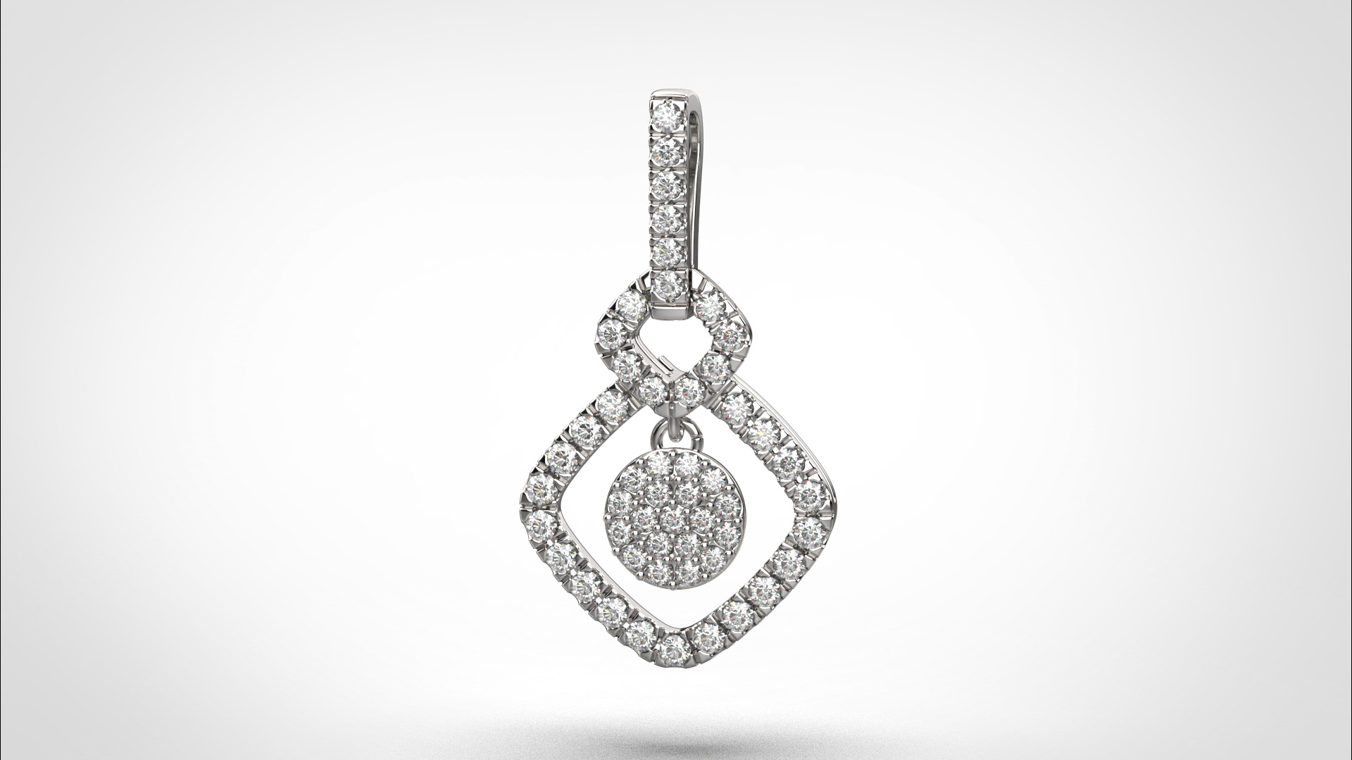 PE05 Classic Solitaire Pendant half ct CAD STL 18K 3g 3D print model_3