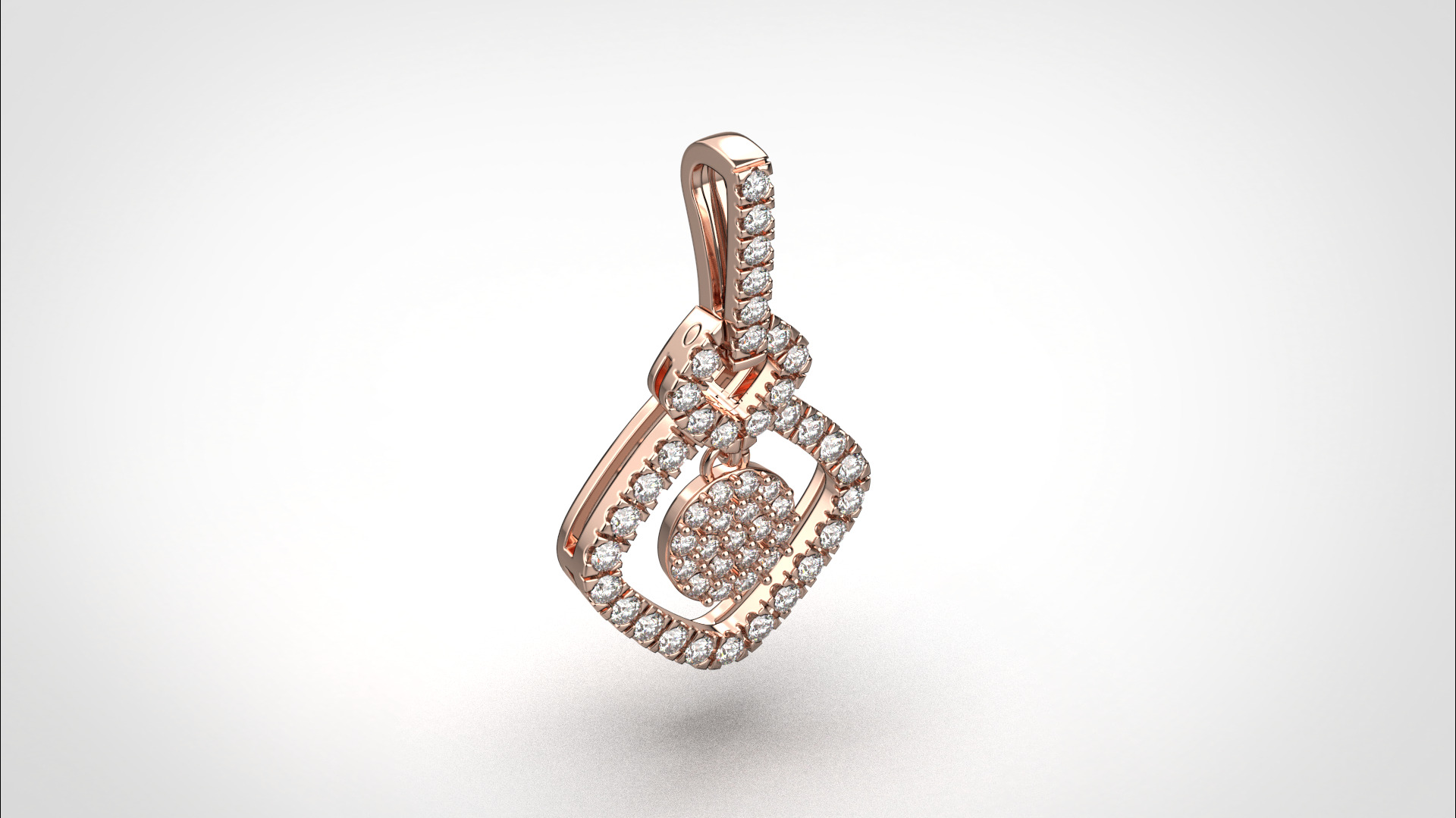 PE05 Classic Solitaire Pendant half ct CAD STL 18K 3g 3D print model_22