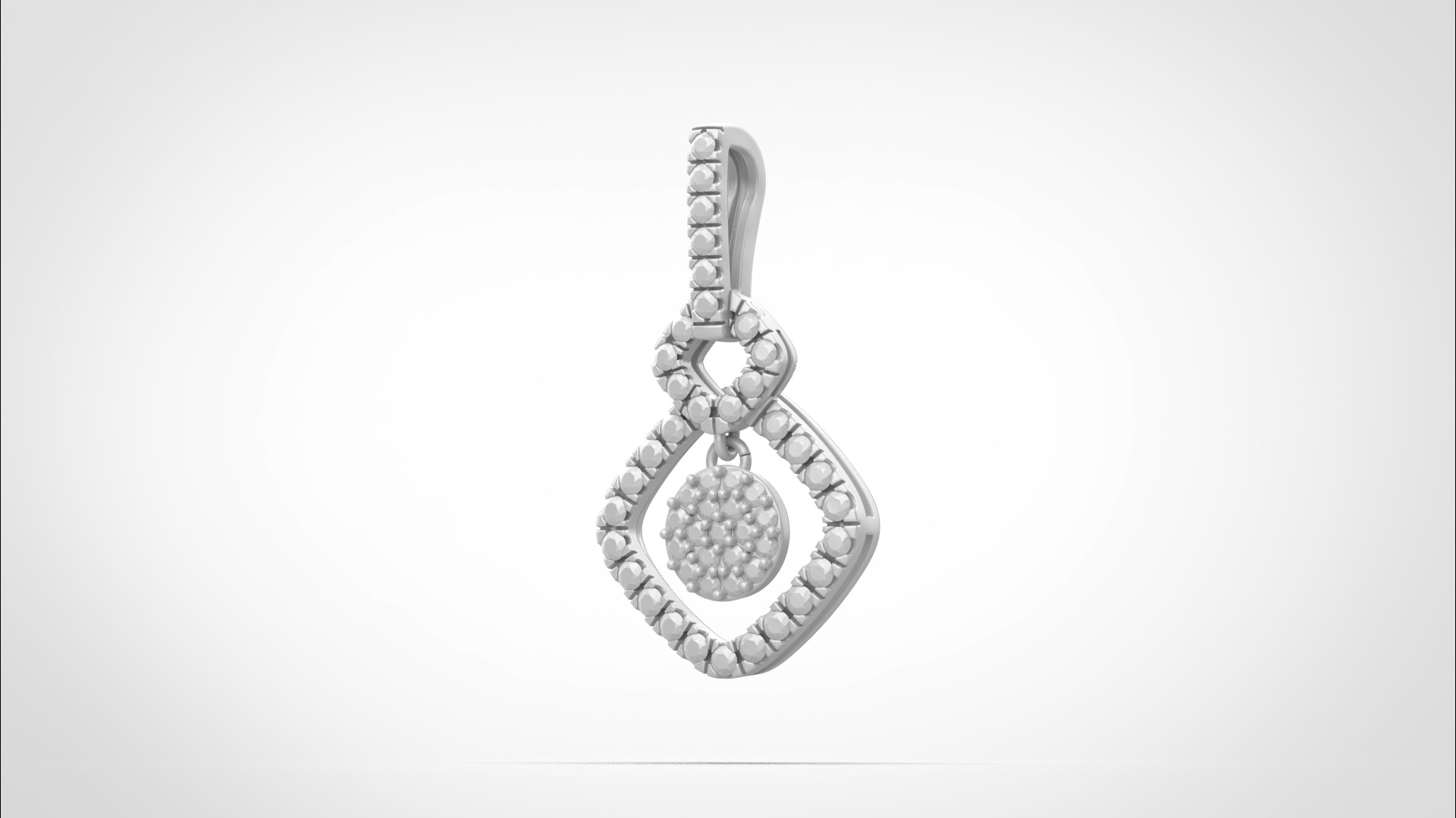 PE05 Classic Solitaire Pendant half ct CAD STL 18K 3g 3D print model_32