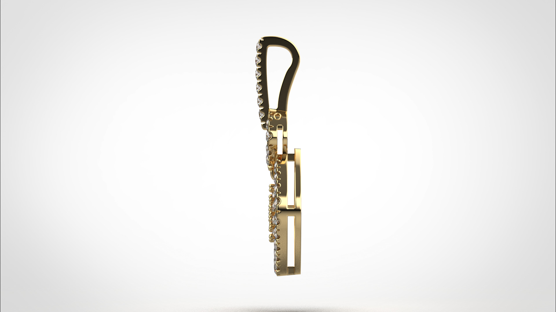 PE05 Classic Solitaire Pendant half ct CAD STL 18K 3g 3D print model_12