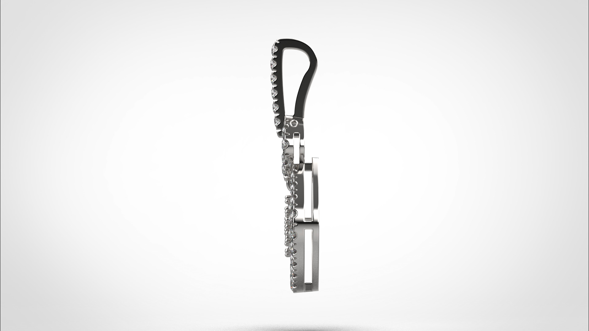 PE05 Classic Solitaire Pendant half ct CAD STL 18K 3g 3D print model_4