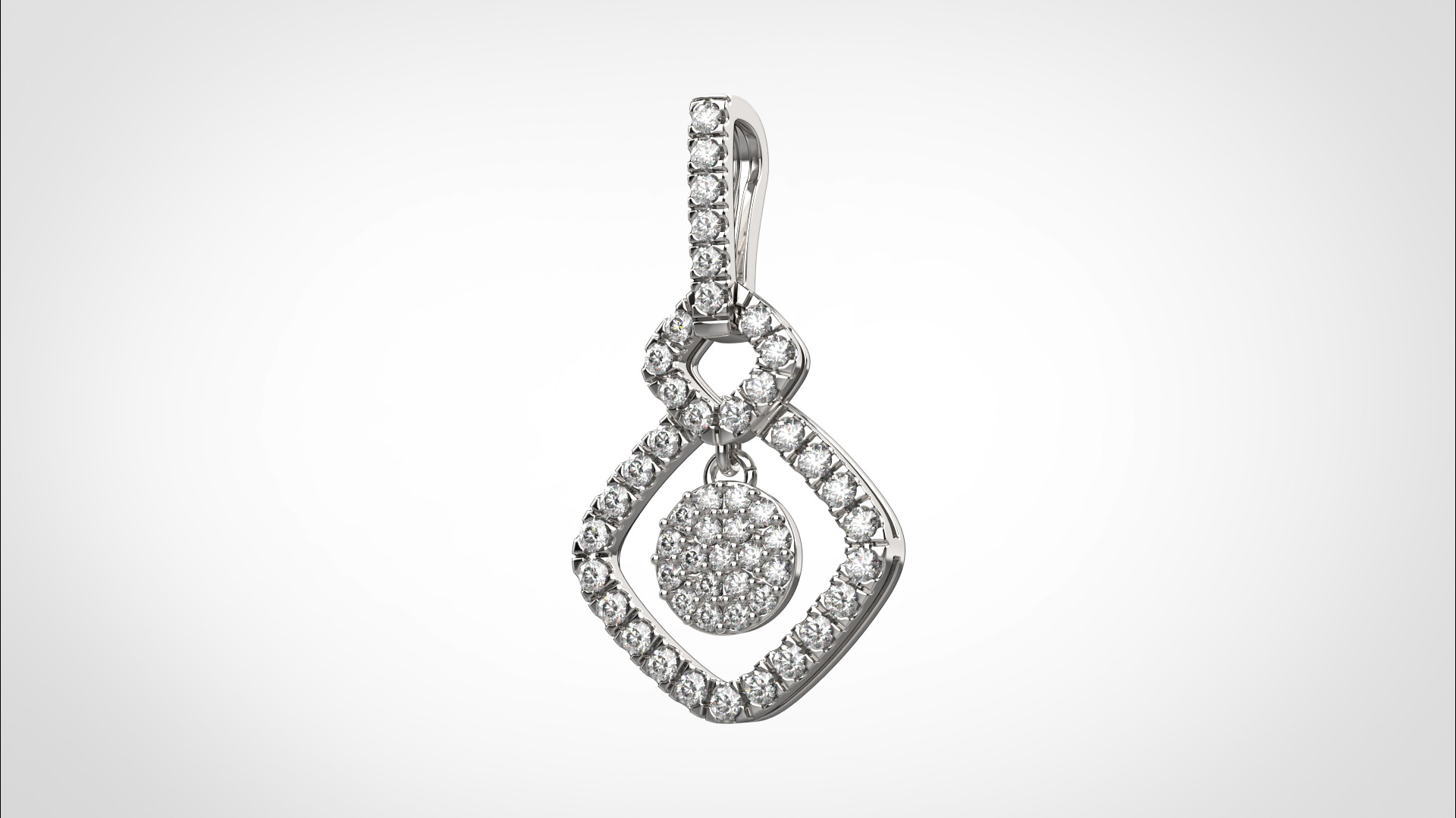 PE05 Classic Solitaire Pendant half ct CAD STL 18K 3g 3D print model_2