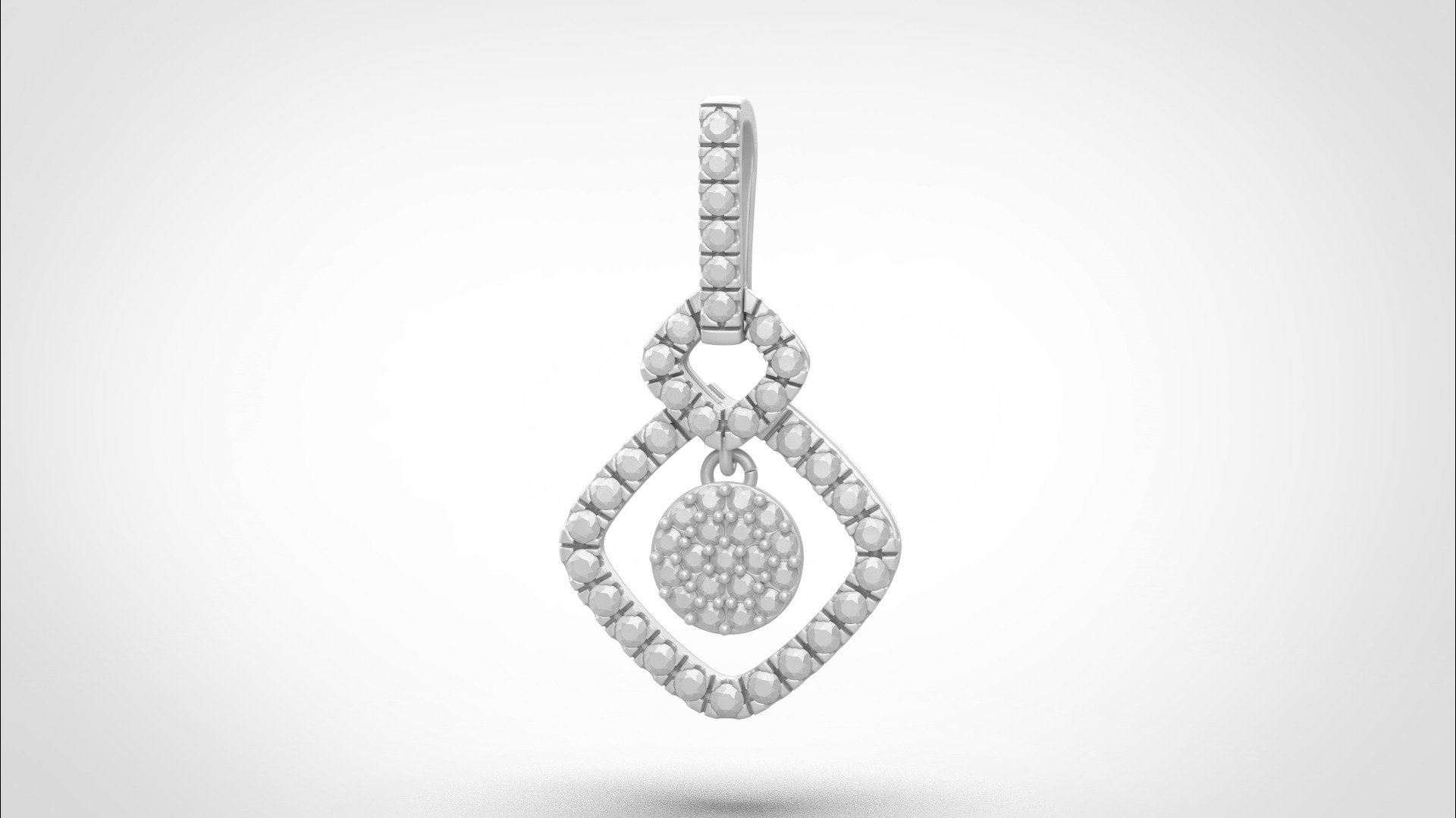 PE05 Classic Solitaire Pendant half ct CAD STL 18K 3g 3D print model_27