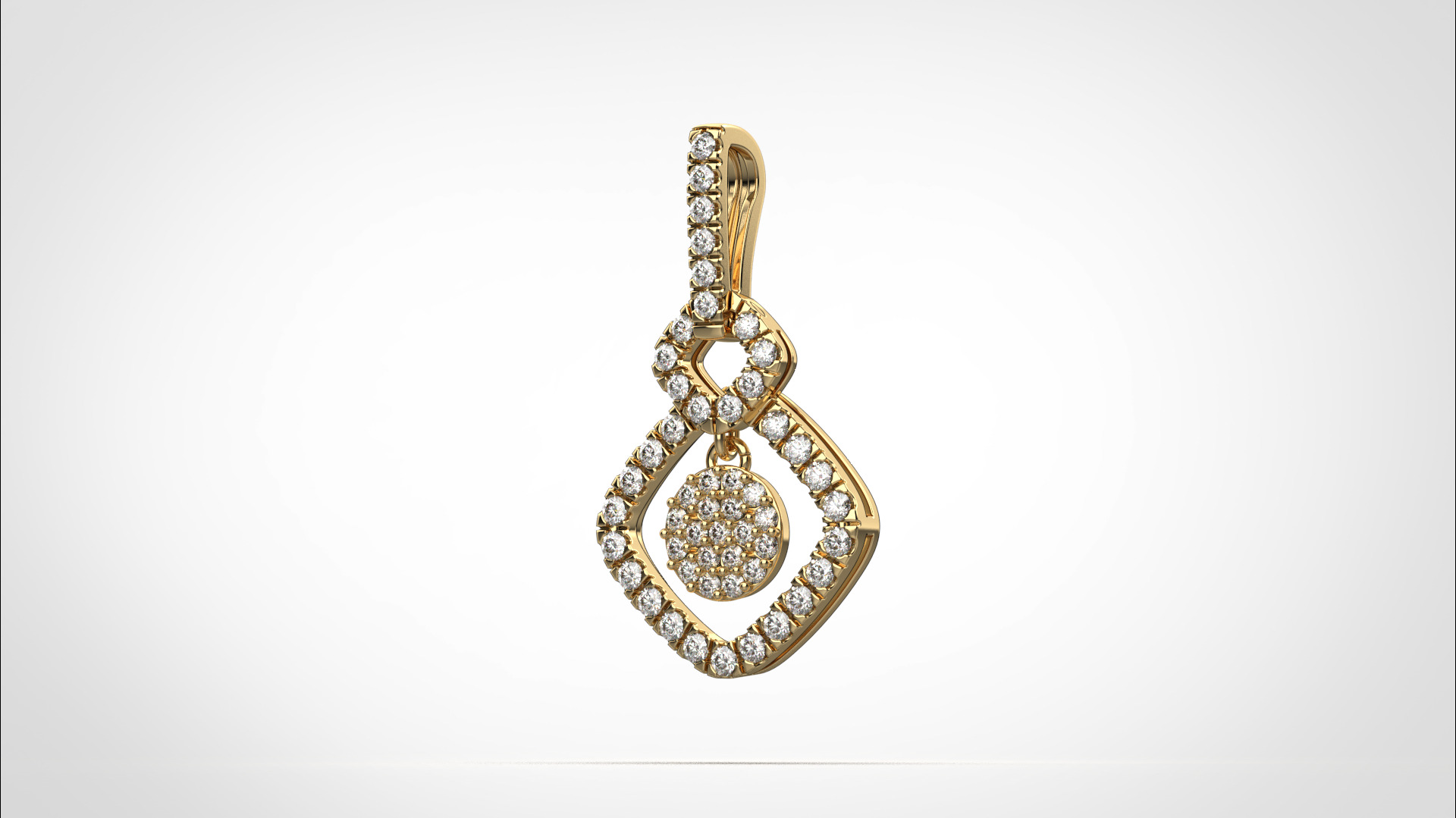 PE05 Classic Solitaire Pendant half ct CAD STL 18K 3g 3D print model_16