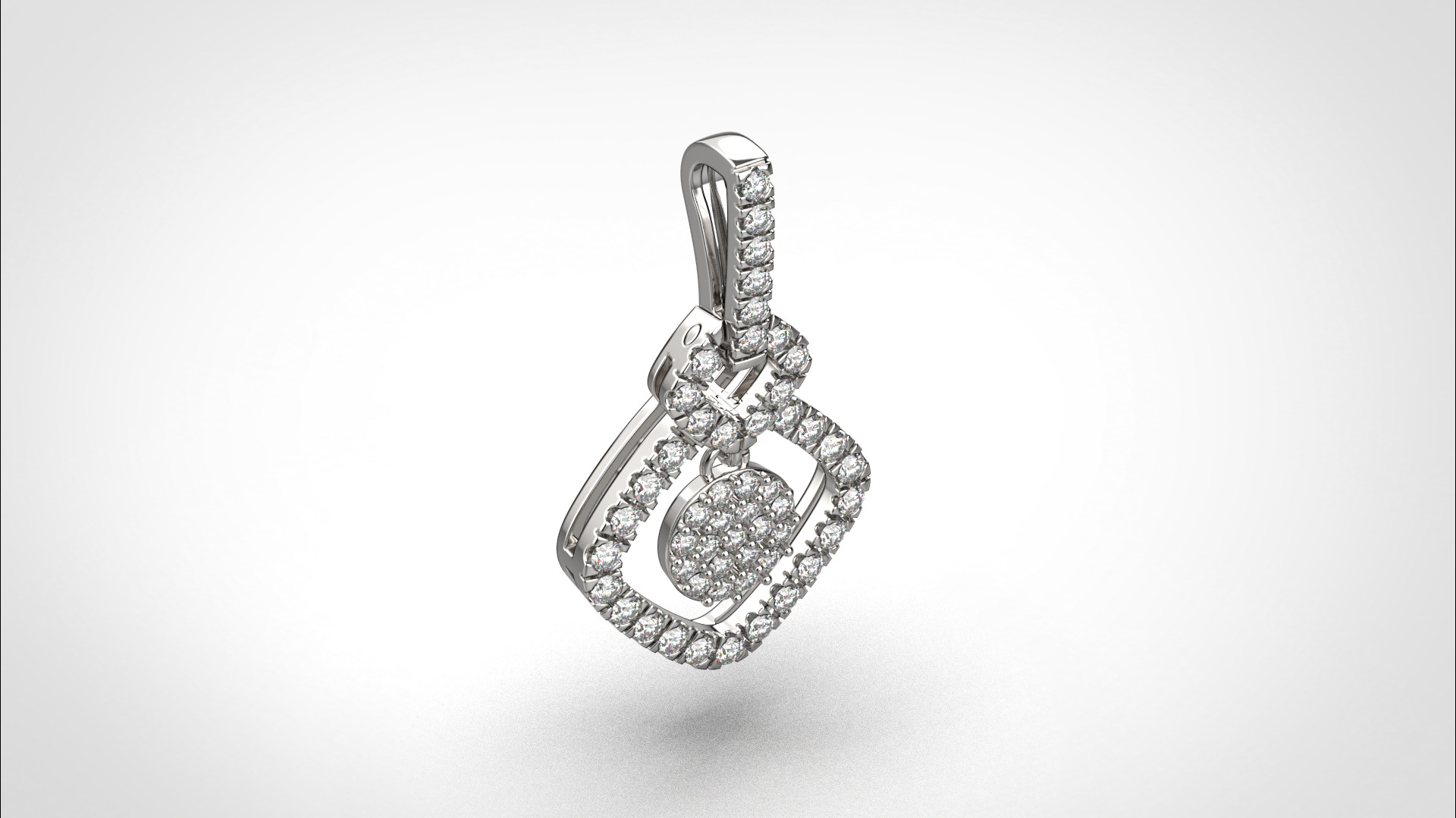 PE05 Classic Solitaire Pendant half ct CAD STL 18K 3g 3D print model_6