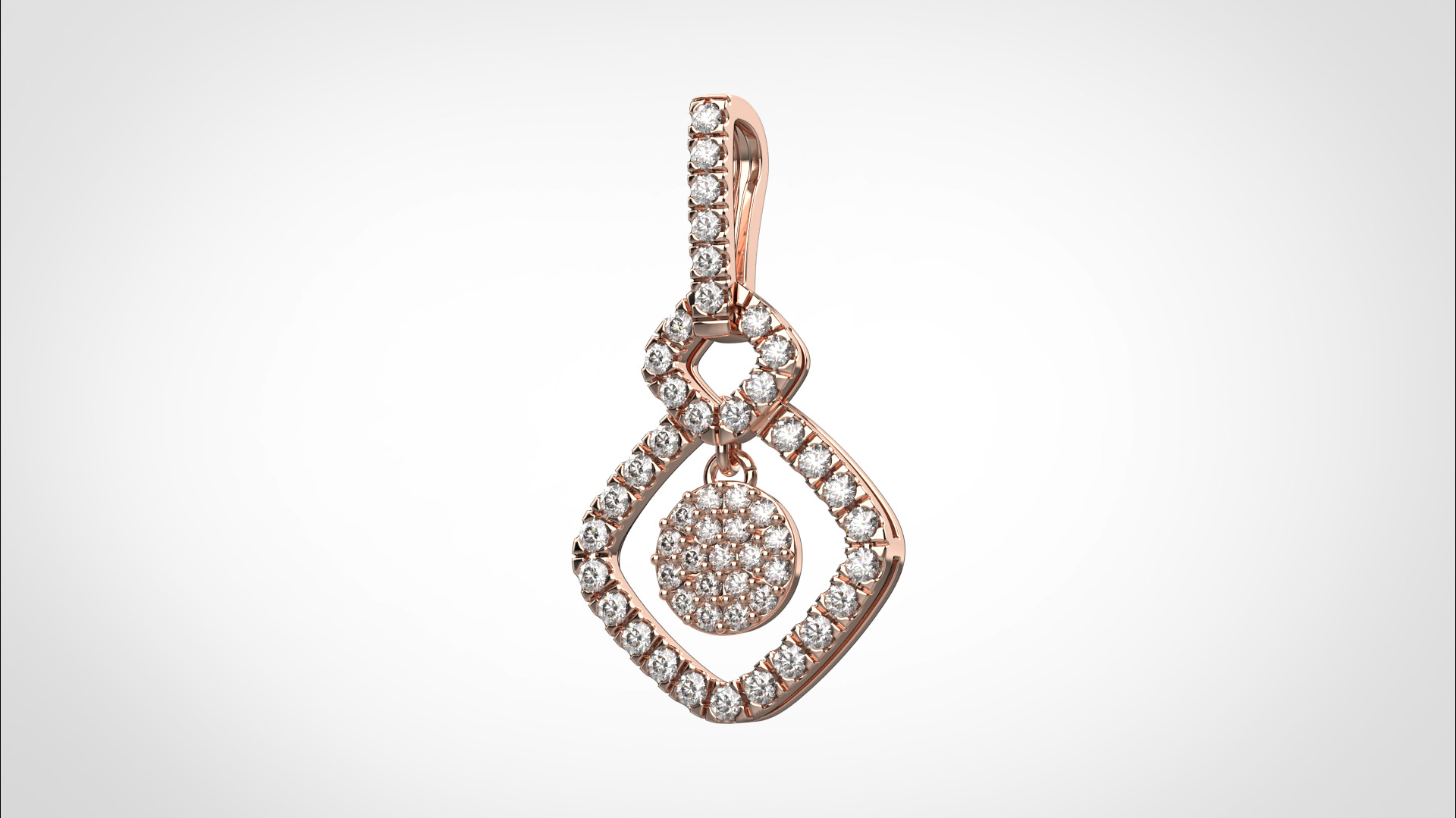 PE05 Classic Solitaire Pendant half ct CAD STL 18K 3g 3D print model_18