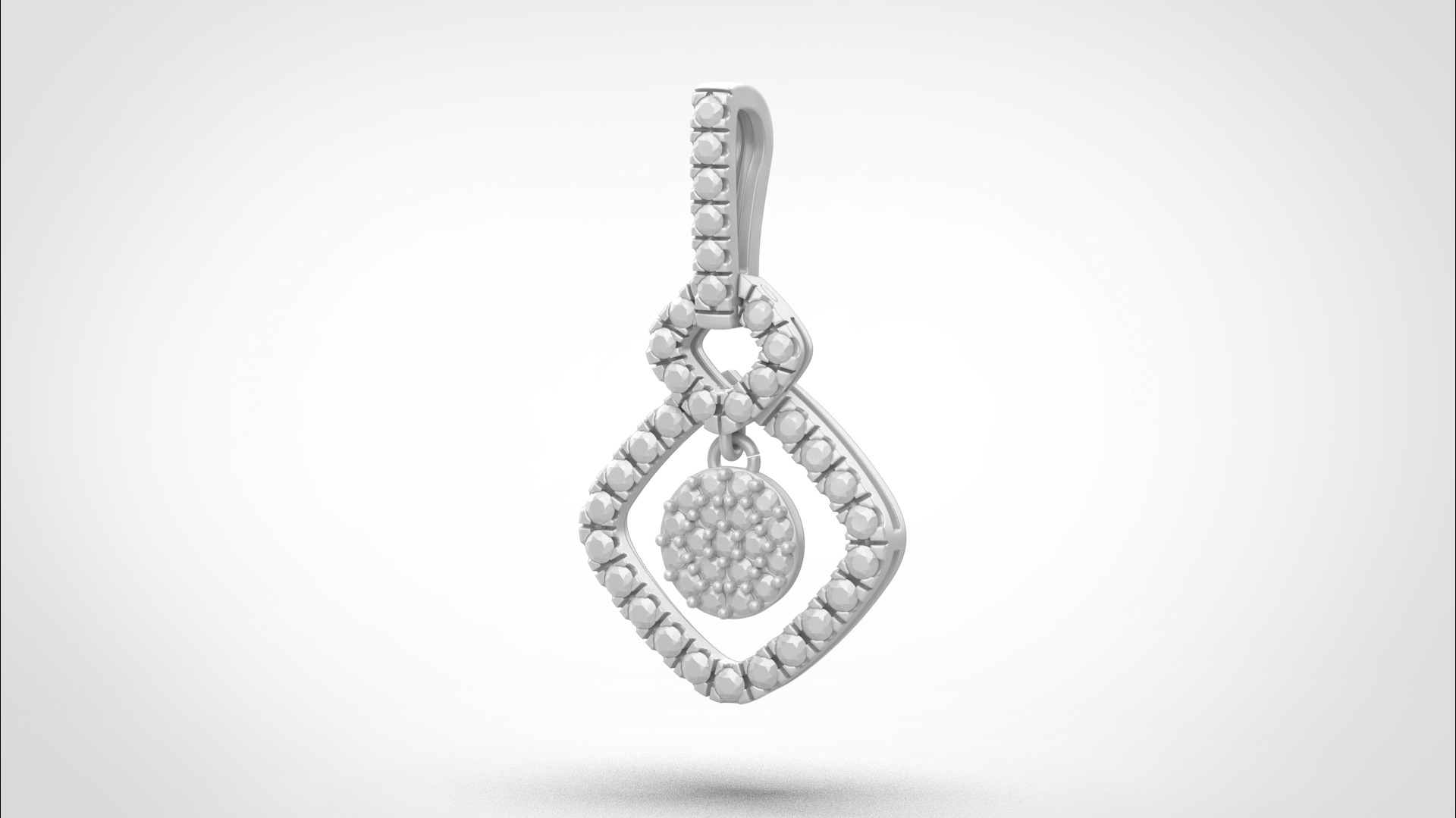PE05 Classic Solitaire Pendant half ct CAD STL 18K 3g 3D print model_26