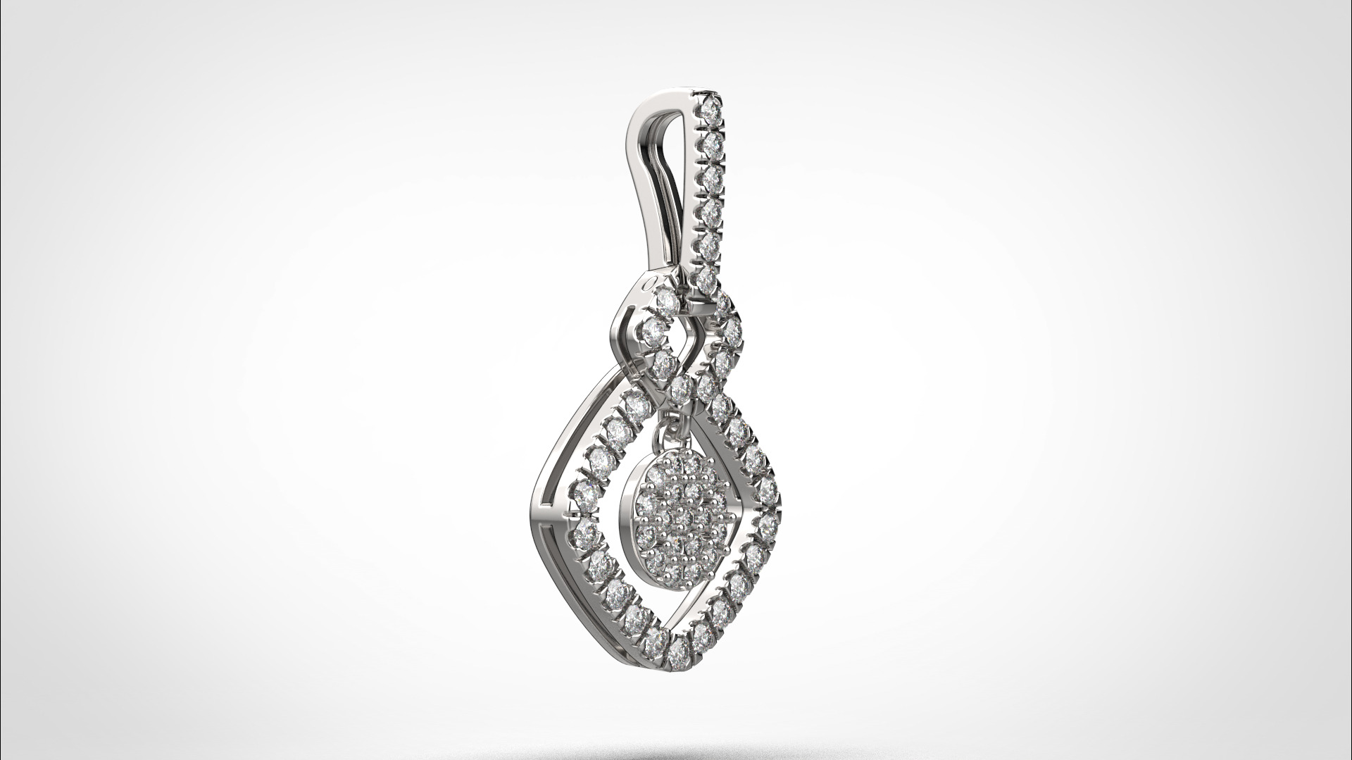 PE05 Classic Solitaire Pendant half ct CAD STL 18K 3g 3D print model_7