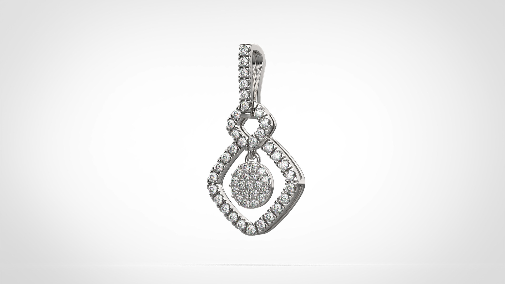 PE05 Classic Solitaire Pendant half ct CAD STL 18K 3g 3D print model_8