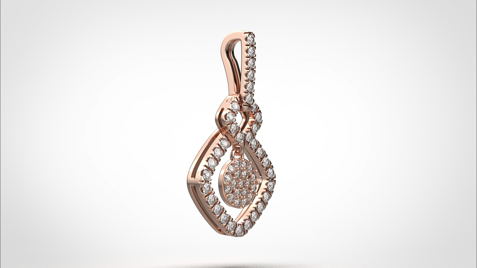 PE05 Classic Solitaire Pendant half ct CAD STL 18K 3g 3D print model_23