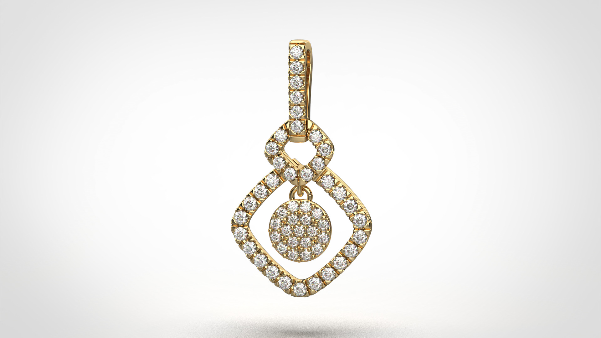 PE05 Classic Solitaire Pendant half ct CAD STL 18K 3g 3D print model_11