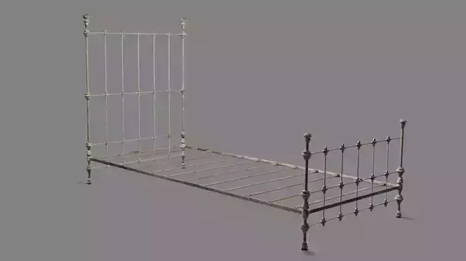 Vintage rusted metal bed